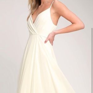 LULUS ALL ABOUT LOVE CREAM MAXI DRESS